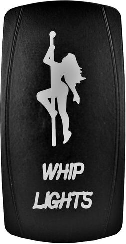 STVMotorsports 5 Pin Laser Lighted Whip Lights Rocker Switch On-Off LED Light 20A 12V for UTV، Truck، Boat، ATV المركبات على الطرق الوعرة - أخضر in Kuwait