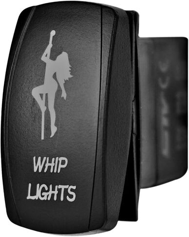 STVMotorsports 5 Pin Laser Lighted Whip Lights Rocker Switch On-Off LED Light 20A 12V for UTV، Truck، Boat، ATV المركبات على الطرق الوعرة - أخضر in Kuwait