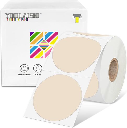 2 inch Dot Stickers Labels Circle Garage Sale Sticker 750Pcs Round Thermal Printer Stickers Printable Writable Price Labels for Yard Sale, Light Brown in Saudi Arabia