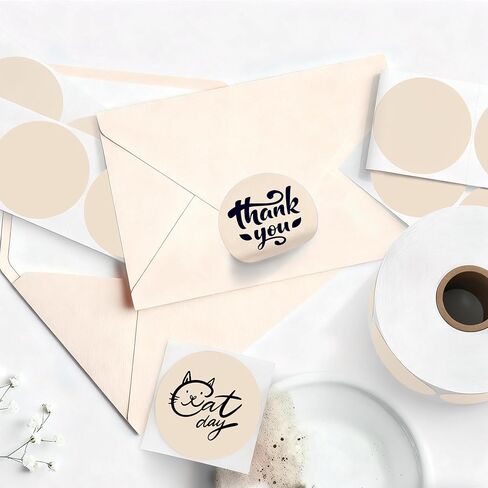 2 inch Dot Stickers Labels Circle Garage Sale Sticker 750Pcs Round Thermal Printer Stickers Printable Writable Price Labels for Yard Sale, Light Brown in Saudi Arabia