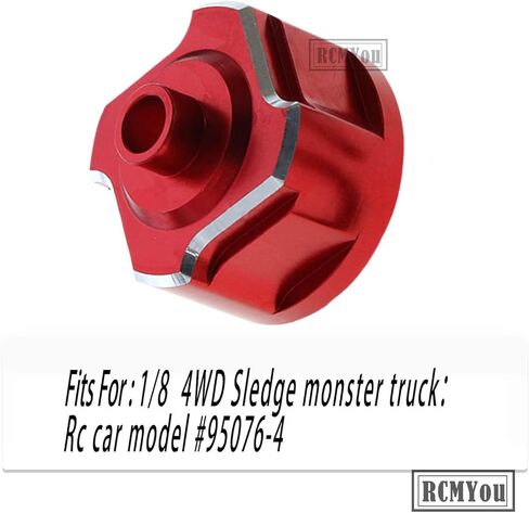 RC سبيكة الجبهة الوسطى الخلفية ديف الإسكان التروس التفاضلية الإسكان الناقل العالمي ترقيات جزء ل 1/8 زلاجة 4WD، القفزات لشاحنة الوحش زلاجة #95076-4، استبدال #9581، أحمر in Saudi Arabia