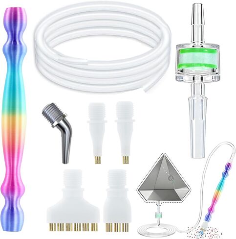 Vacuum Diamond Painting Pen Replacement Kit, Screw Diamond Pen with Silicone Tube & Filters & Multiplacers (1/3/6/Elbow Heads) for Most Vacuum Pens, Diamond Art Accessories (Colorful + White) in Saudi Arabia