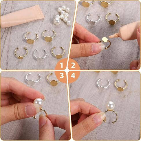 Alrhso 30Pcs Silver Gold Ring Blanks Stainless Steel Ring Base for Jewelry Making Flat Adjustable Blank Rings Steel Rings Bases for Crochet, Flatback Blank Ringes Settings Bases Tray in Saudi Arabia