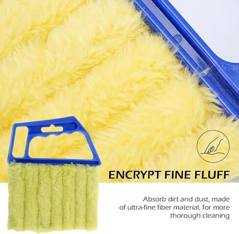 2PCS Blind Cleaner Duster Tool, Microfiber Washable Handheld Mini Duster Brush, 7-Finger Dusting Cleaner Tool for Air Conditioner Vents, Wood Blinds (Orange & Blue) in Saudi Arabia