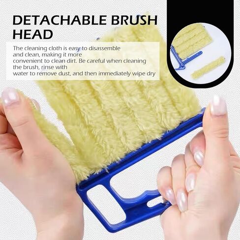 2PCS Blind Cleaner Duster Tool, Microfiber Washable Handheld Mini Duster Brush, 7-Finger Dusting Cleaner Tool for Air Conditioner Vents, Wood Blinds (Orange & Blue) in Saudi Arabia
