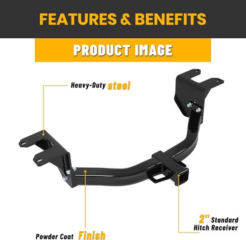 KUAFU Class 3 Trailer Hitch 2" Receiver Compatible with 2019-2024 GMC Sierra 1500 Chevy Chevrolet Silverado 1500 Black Towing Hitch in Saudi Arabia