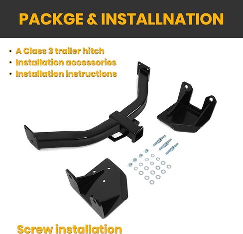 KUAFU Class 3 Trailer Hitch 2" Receiver Compatible with 2019-2024 GMC Sierra 1500 Chevy Chevrolet Silverado 1500 Black Towing Hitch in Saudi Arabia
