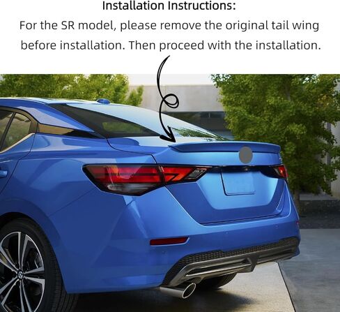جناح صندوق السيارة الخلفي متوافق مع Nissan Sentra S SV SR 2020-2025 ABS بلاستيك غطاء صندوق السيارة المفسد (نمط V) in Saudi Arabia