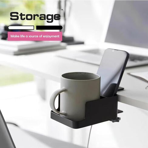 SiLong Desk Organizer with Adjustable Clamp – 2 - Color Multi - Compartment Storage for Phone, Pens & Small Items | Eco - Friendly, Space - Saving Office & Home Solution for Tidy Workspaces (Black) in Saudi Arabia