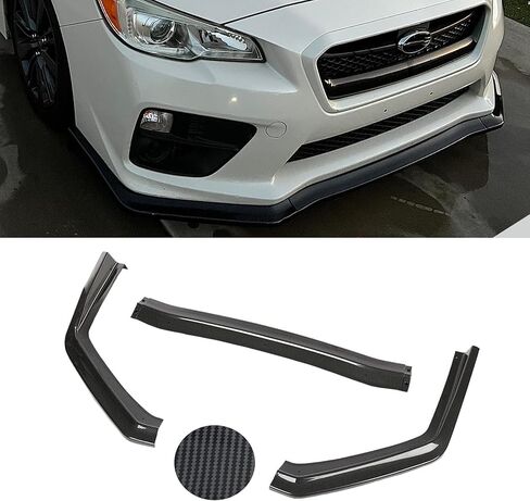 3PCS Front Lip Spoiler Splitter Fit for Subaru WRX STI 2015-2021 Sedan CS Style Glossy Black in Saudi Arabia