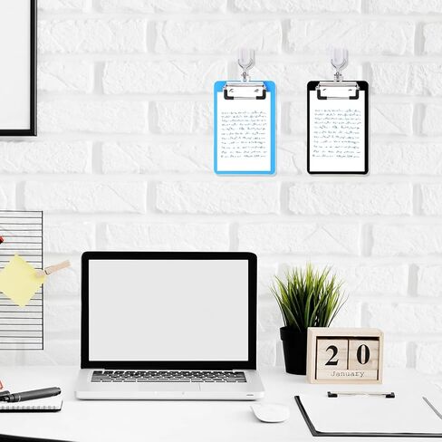 2 Pcs Mini Clipboards, 4" X 6" Small Clipboard, Portable Pocket Clipboards with Storage Mini Clip Board for Notepads Offices Restaurants Memo Size Receipt Pocket Lists(Black, Blue) in Saudi Arabia