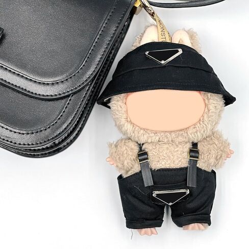 17cm Clothes Set(Only Outfit), Hat & Overalls Set for 6.7inch Doll, Cute Clothes for Dress up Unique Style, Stylish Clothes for Doll (Brown) in Saudi Arabia