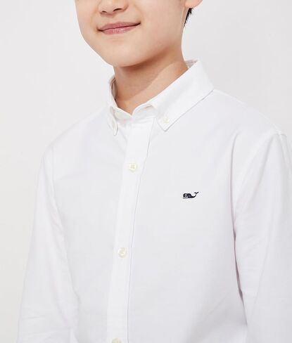 vineyard vines Boy's Oxford Long Sleeve Whale Shirt in Saudi Arabia