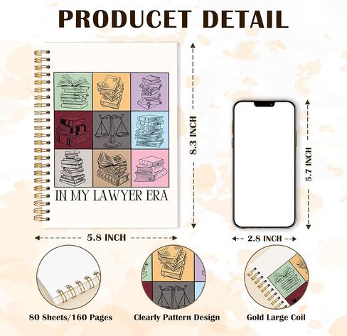 in My Lawyer Era Spiral Notebook 5.5x8.3, Lawyer Gifts for Women Men Journal for Writing, Attorney Gifts Notebook Journal for Note Taking, Law Office School Supplies in Saudi Arabia