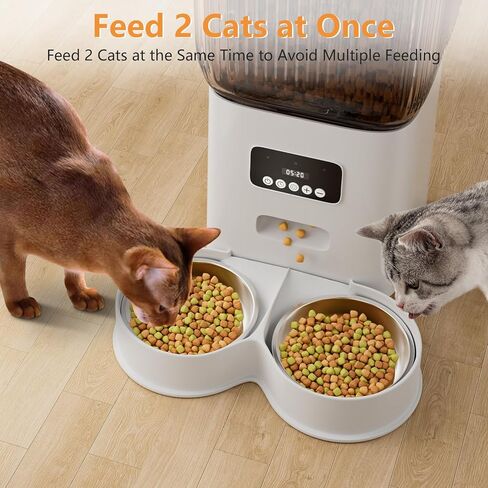Pet Feeder and Water Dispenser, Automatic Gravity Flow, 3L, for Cats and Small Dogs in Saudi Arabia
