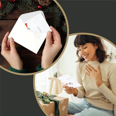 easykart labels 16 Happy New Year Cards with Envelopes | Spot UV & Texture Finish | 6.75 x 4.5 Inch New Year Wishes Cards with Seal Stickers For Friends, Family and loved Ones (1 PACK) in Saudi Arabia