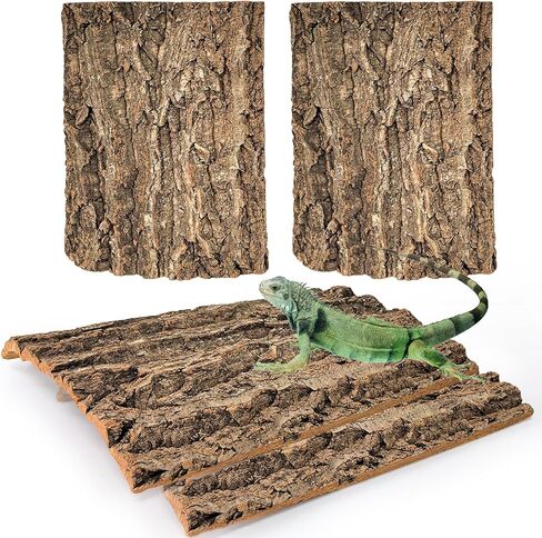 Cork Terrarium Background Natural Cork Bark Backdrop Reptile Climbing Mat Habitat Decor for Spider Lizard Chamelon Turtle Beared Dragon(2 PCS) in Saudi Arabia