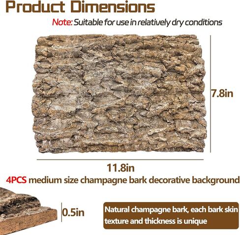 Cork Terrarium Background Natural Cork Bark Backdrop Reptile Climbing Mat Habitat Decor for Spider Lizard Chamelon Turtle Beared Dragon(2 PCS) in Saudi Arabia