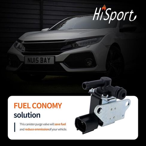 HiSport 36162-PNC-005 Vapor Canister Purge Solenoid Valve - Compatible with Acura RSX 2002-2004 Honda Civic 2002-2005 CR-V 2002-2004 - Replaces K5T46680 in Saudi Arabia
