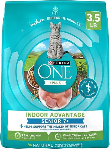 Purina ONE High Protein, Natural Senior Dry Cat Food, Indoor Advantage Senior+ - 16 Lb. Bag in Saudi Arabia
