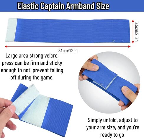 V GEBY Captain Armband، نايلون فريق رياضي لكرة القدم شارات قابلة للتعديل لكرة القدم كرة السلة لاعب العصابات للشباب البالغين (الأزرق) in Kuwait