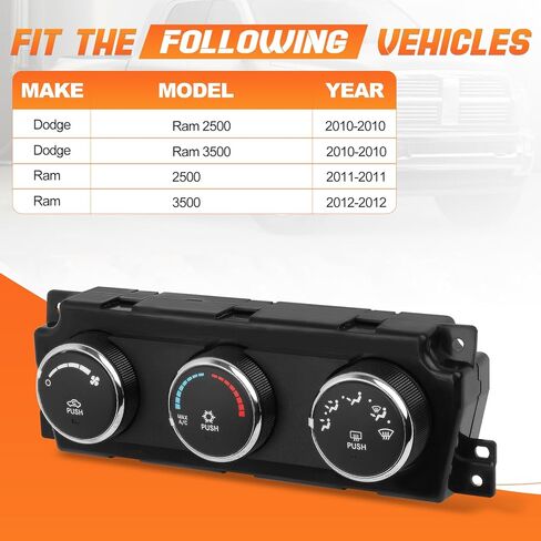 A/C Heater Climate Control Module Compatible with Dodge Ram 2500 3500 2010 / Ram 2500 2011 3500 2012# 55111290AD, 68090626AB, 55111290, 55111290AE, 68090626AD in Saudi Arabia