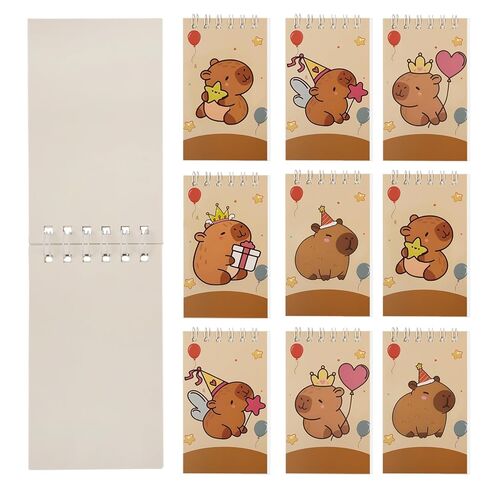 7Pack Mini Cartoon Capibara Notebooks Portable Pocket Notebook for Gifts and Office Rewards College Ruled 24 Pages/Pcck (Random Style, 10x6cm) in Saudi Arabia