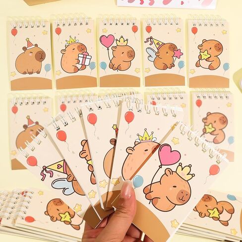 7Pack Mini Cartoon Capibara Notebooks Portable Pocket Notebook for Gifts and Office Rewards College Ruled 24 Pages/Pcck (Random Style, 10x6cm) in Saudi Arabia