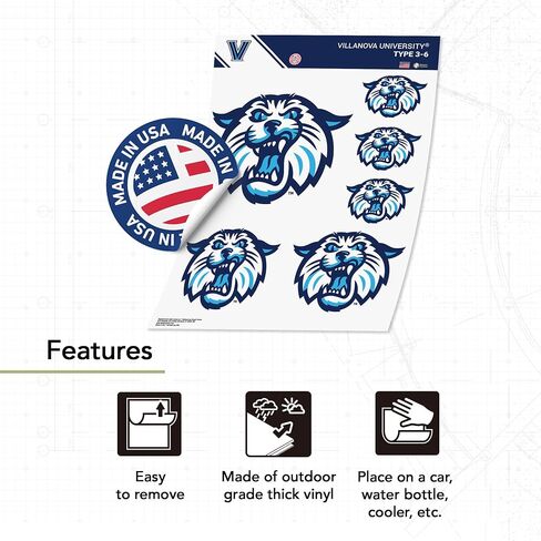 ملصقات ملصقات جامعة صبار الصحراء فيلانوفا القطط البرية شارات الفينيل زجاجة مياه للكمبيوتر المحمول سجل قصاصات السيارة T3 (النوع 3-1) in Kuwait