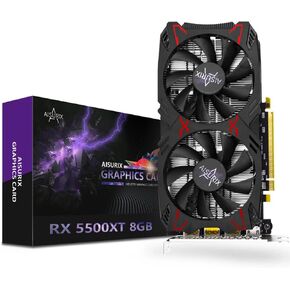 AISURIX RX 5500 XT 8gb GDDR6 Graphics Card,128 Bit, 3XDP, HDMI, PCI Express 4.0X8, 8pin with Fan Intelligent System,Gaming PC Computer Video Cards with 3X DisplayPort +1X HDMI (Style 1) in Kuwait