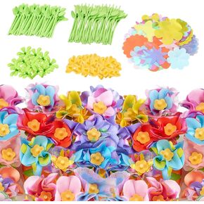 مجموعة أدوات باقة الزهور اليدوية من هامدول للفتيات من سن 4 إلى 8 سنوات، مجموعة صناعة الزهور من القماش الإبداعي، لعبة جذعية تعليمية للأطفال 5 6 7 8، فنون وحرف ما قبل المدرسة هدية عيد ميلاد أو عيد الميلاد للبنين والبنات in Kuwait