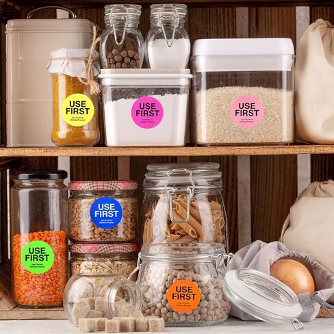 3000 Pcs 1.5 Inch Use First Inventory Control Label Permanent Adhesive Restaurant Quality Food Labels Use First Stickers Food Service Disposable Labels Small Circle Stickers(6 Colors) in Saudi Arabia
