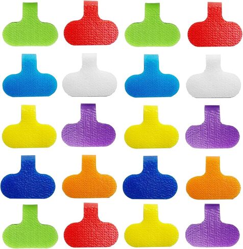 20PCS Nylon Oval Cable Labels – 8-Color Hook & Loop Cord Tags for Electronics, Wires, Cables (1.65×3.75cm) in Saudi Arabia