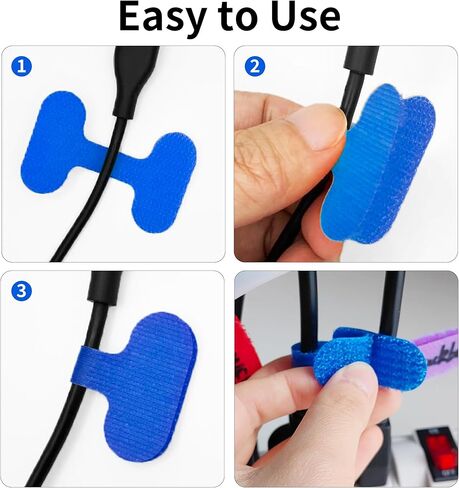 20PCS Nylon Oval Cable Labels – 8-Color Hook & Loop Cord Tags for Electronics, Wires, Cables (1.65×3.75cm) in Saudi Arabia