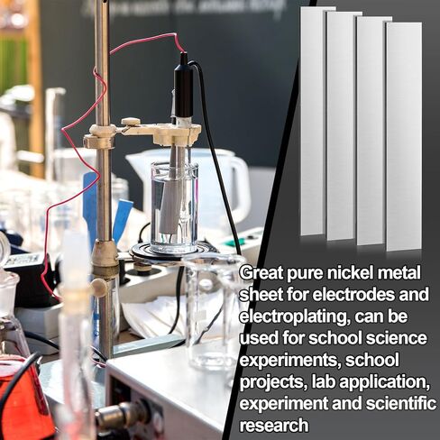 4 Pcs Pure Nickel Sheet 0.04 x 1 x 6 Inches Nickel Anode 99.6% Pure Nickel Plating Nickel Strip Nickel Plate for Nickel Plating, Nickel Electroplating and DIY Nickel Plating in Kuwait