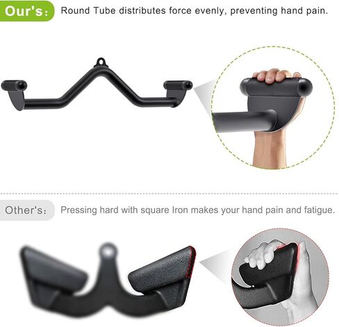 SELEWARE 20" Multi-Grip Lat Pull Down Bar – Durable Alloy Steel, Ergonomic Grip, Versatile Cable Machine Attachment for Versatile Muscle Training in Kuwait