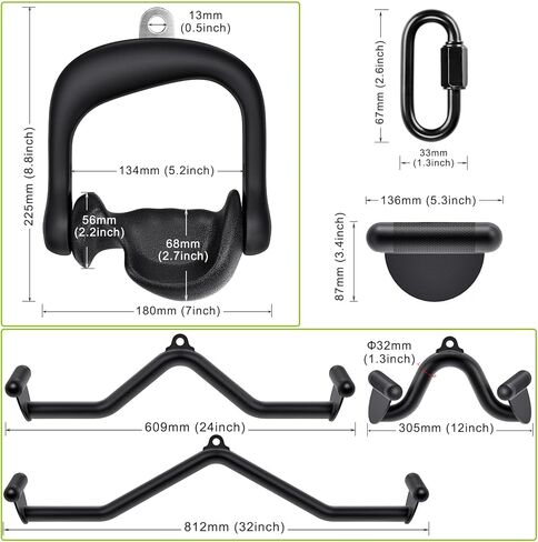SELEWARE 20" Multi-Grip Lat Pull Down Bar – Durable Alloy Steel, Ergonomic Grip, Versatile Cable Machine Attachment for Versatile Muscle Training in Kuwait