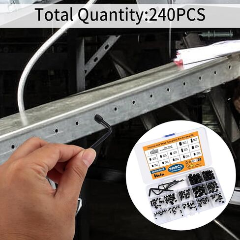 450 Pcs Set Screw Assortment Kit, Allen Head Hex Socket Grub Head Screw Set,Black Hex Allen Head Screws with Internal Hex Drive for Door Handles, Light Fixture Screws,M3/M4/M5/M6/M8 in Kuwait