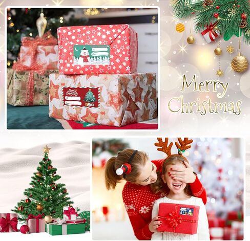 750 PCS Christmas Gift Tags - 2.95 x 1.97 in Gift Tags for Christmas Presents, Xmas Gift Name Tags Stickers Decorations for Women Men, Holiday Wrapping Paper Labels for Gifts in Saudi Arabia