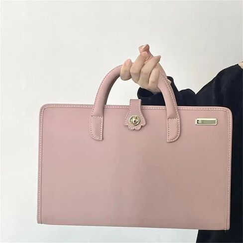 PU Laptop Sleeve Pink With Handle Protective Case Laptop Protective Case(15.6 inch) in Saudi Arabia
