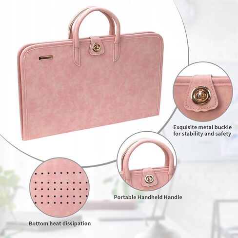 PU Laptop Sleeve Pink With Handle Protective Case Laptop Protective Case(15.6 inch) in Saudi Arabia