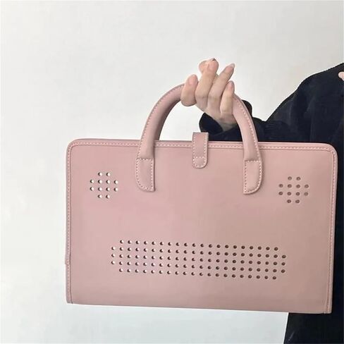 PU Laptop Sleeve Pink With Handle Protective Case Laptop Protective Case(15.6 inch) in Saudi Arabia