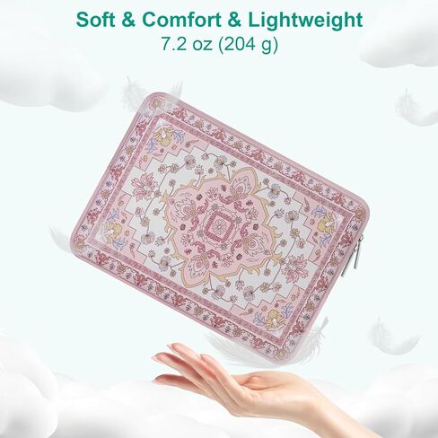 MOSISO Laptop Case 13.3 inch, 13-14 inch Laptop Sleeve Compatible with MacBook Air/Pro 13 / Pro 14,HP Dell Acer ASUS Lenovo,Vintage National Flower Neoprene Carrying Computer Bag with Small Case, Pink in Saudi Arabia