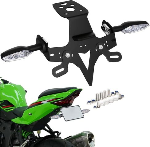 Fender Eliminator Compatible with Ninja ZX25R ZX250 2020-2025 & ZX4R ZX4RR ZX400 2023-2025, Tail Tidy License Plate Mount Rear Tail Light LED Turn Signal Indicator Kit (Clear) in Saudi Arabia