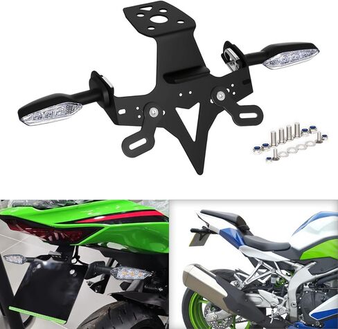 Fender Eliminator Compatible with Ninja ZX25R ZX250 2020-2025 & ZX4R ZX4RR ZX400 2023-2025, Tail Tidy License Plate Mount Rear Tail Light LED Turn Signal Indicator Kit (Clear) in Saudi Arabia