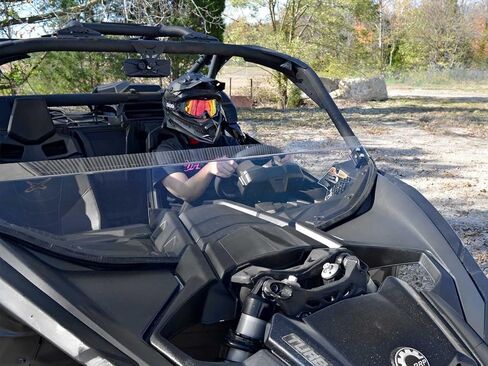 SuperATV Scratch Resistant Half Windshield Compatible with Can Am Maverick X3 900 | X3 Turbo/X DS/X RC/X MR/X RS / MAX (See Fitment) | 1/4" Thick Polycarbonate | 250x Stronger than Glass | USA Made in Saudi Arabia