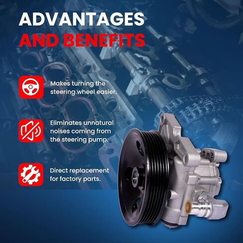 MOCA Power Steering Pump Compatible with 01-06 for Mercedes-Benz S430 W220/ W221 V8 4.3L, 02-06 for S500 W220/ W221 V8 5.0L, 01-02 for Mercedes-Benz S55 AMG W220 V8 5.5L in Saudi Arabia