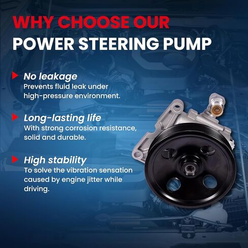 MOCA Power Steering Pump Compatible with 01-06 for Mercedes-Benz S430 W220/ W221 V8 4.3L, 02-06 for S500 W220/ W221 V8 5.0L, 01-02 for Mercedes-Benz S55 AMG W220 V8 5.5L in Saudi Arabia