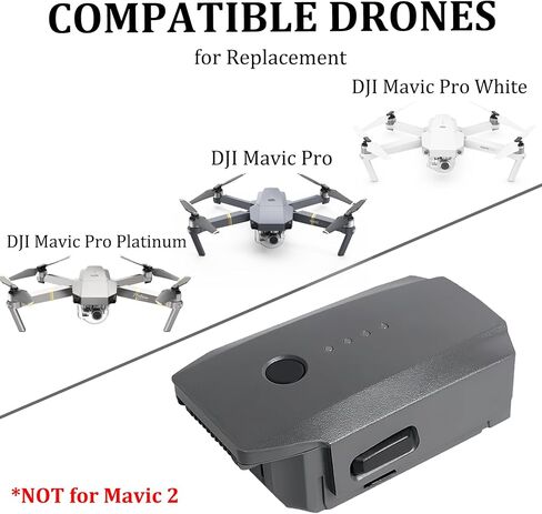 بطارية Mavic Pro، بطارية بديلة ذكية لطائرة بدون طيار بقدرة 3830 مللي أمبير في الساعة - 11.4 فولت لطائرة DJI Mavic Pro/Platinum/Alpine White in Kuwait