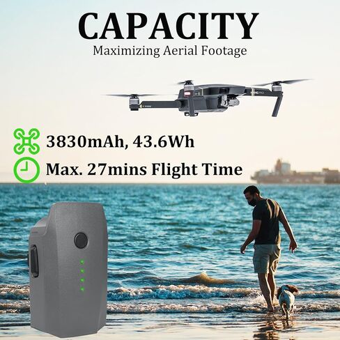 بطارية Mavic Pro، بطارية بديلة ذكية لطائرة بدون طيار بقدرة 3830 مللي أمبير في الساعة - 11.4 فولت لطائرة DJI Mavic Pro/Platinum/Alpine White in Kuwait